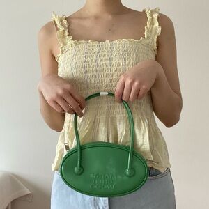 Yellow shirred babydoll tank blouse